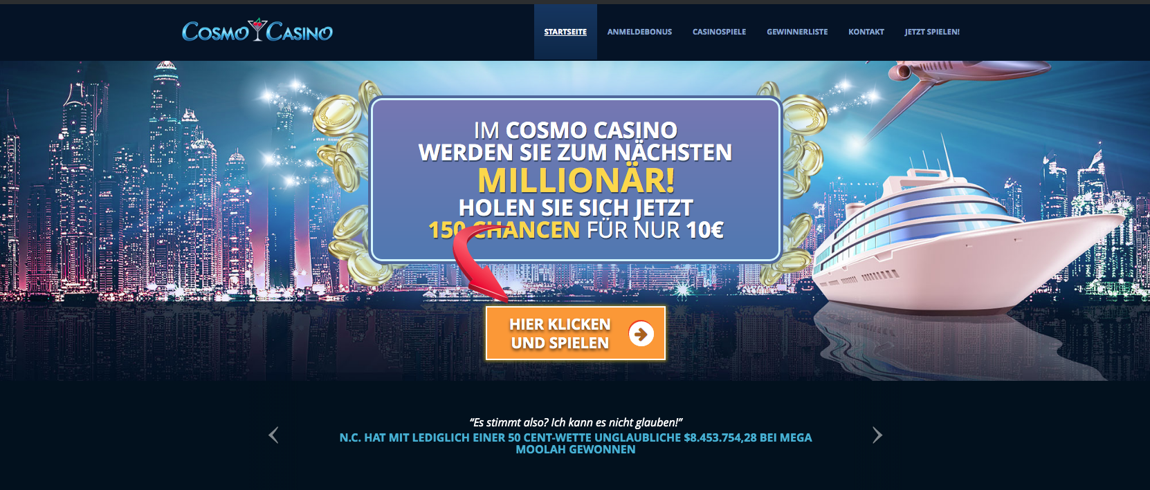 бонусы Cosmo Casino $5